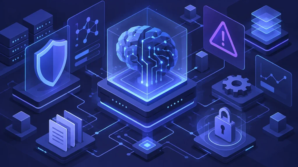 Ilustração conceitual abstrata sobre o tema: Ex-funcionário da OpenAI alerta para riscos da IA e o impacto no mercado de trabalho
